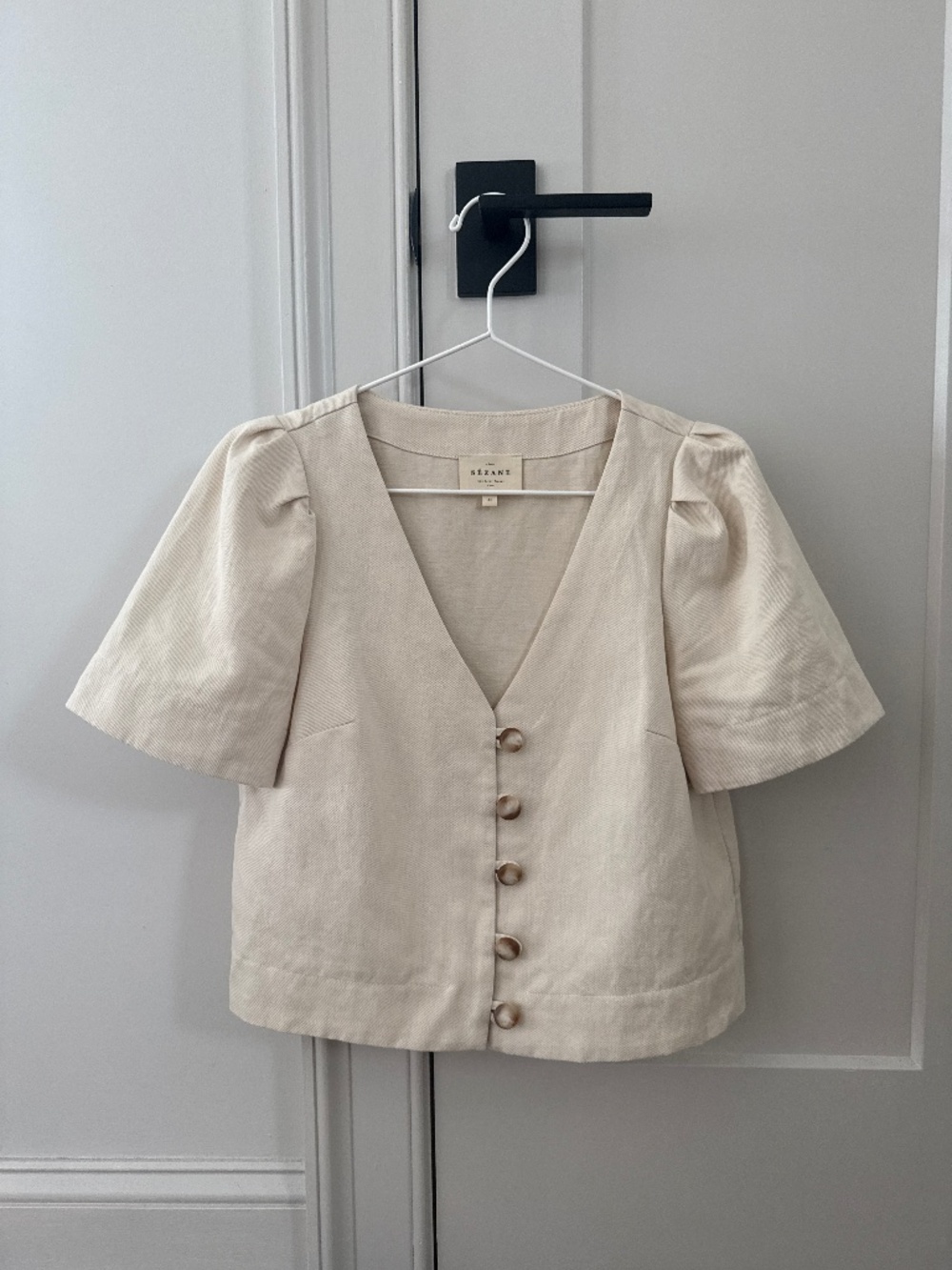 Sezane Nevi Blouse Ivory - Size 36